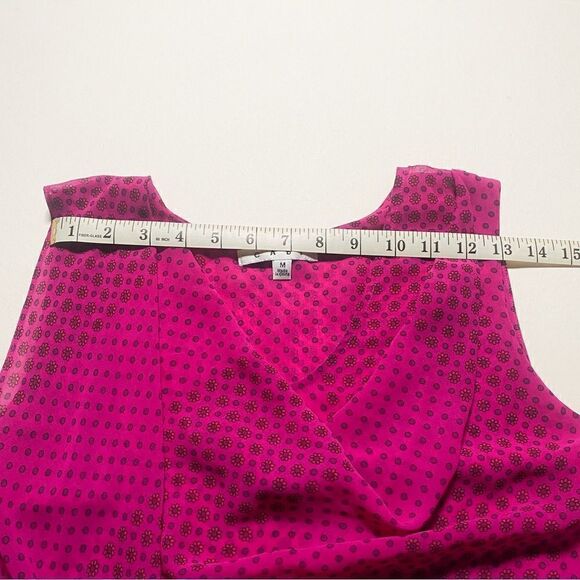 CAbi Women Pink Raspberry Floral Sleeveless Top Drape Neck Blouse Size M - Picture 6 of 8